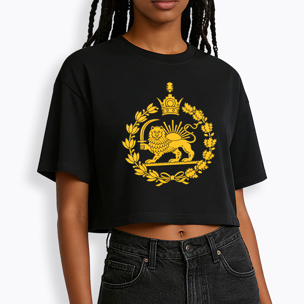 Lion and Sun Cropped T-Shirt