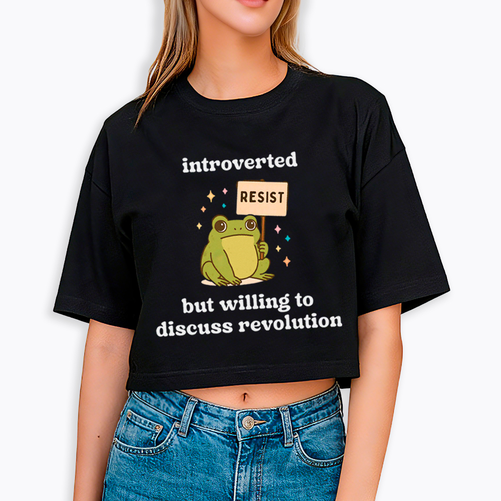 Introverted Resistance Frog Cropped T-Shirt