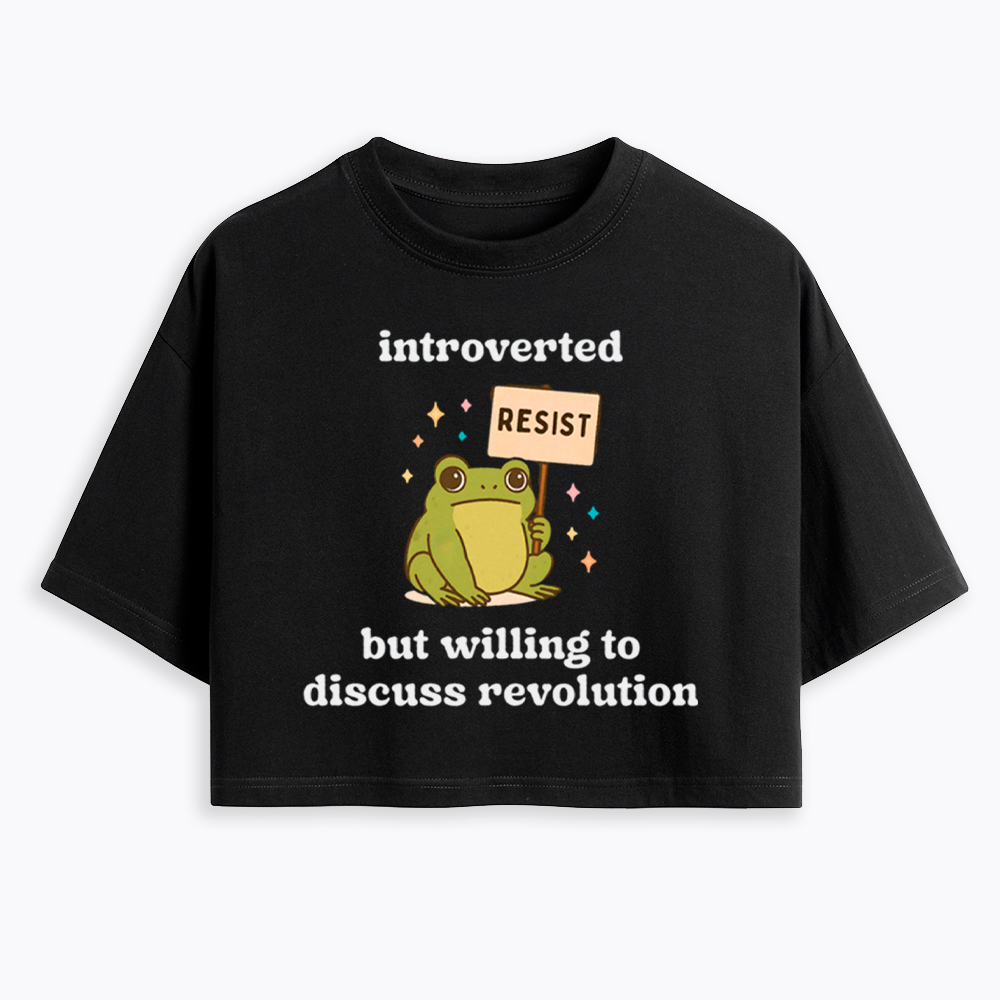 Introverted Resistance Frog Cropped T-Shirt