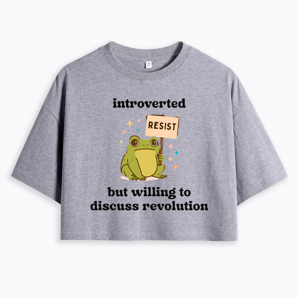 Introverted Resistance Frog Cropped T-Shirt