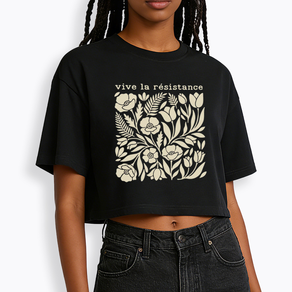 Stay Strong Floral Cropped T-Shirt