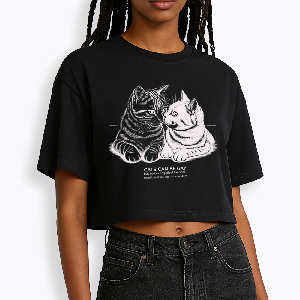 Cat Can Be Gay Cropped T-Shirt