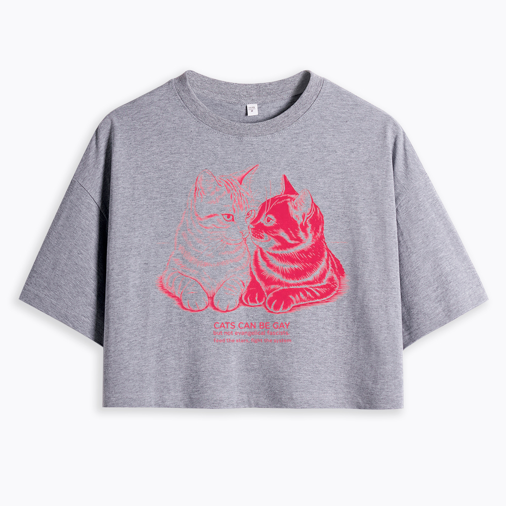 Cat Can Be Gay Cropped T-Shirt