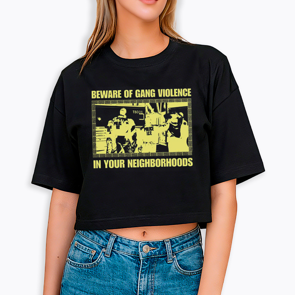 Beware of Violence Parody Cropped T-Shirt