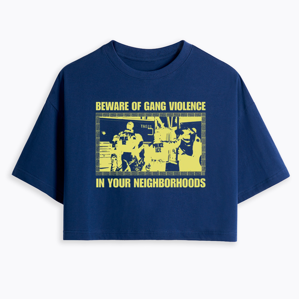 Beware of Violence Parody Cropped T-Shirt