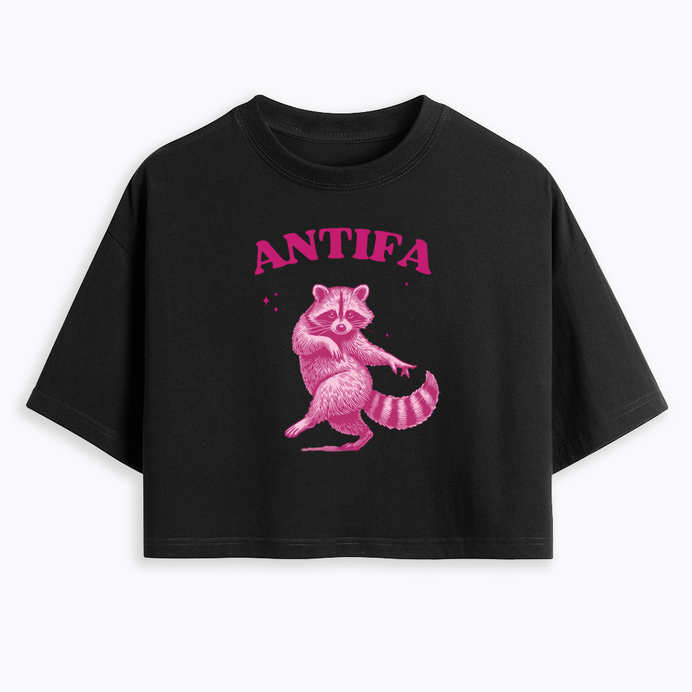 Raccoon Meme Cropped T-Shirt