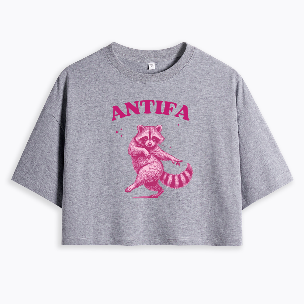 Raccoon Meme Cropped T-Shirt