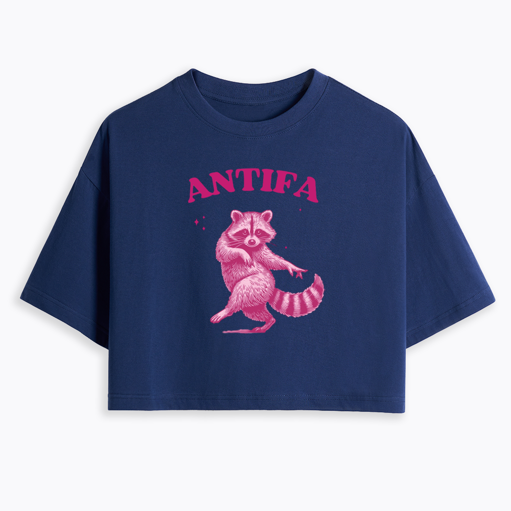 Raccoon Meme Cropped T-Shirt