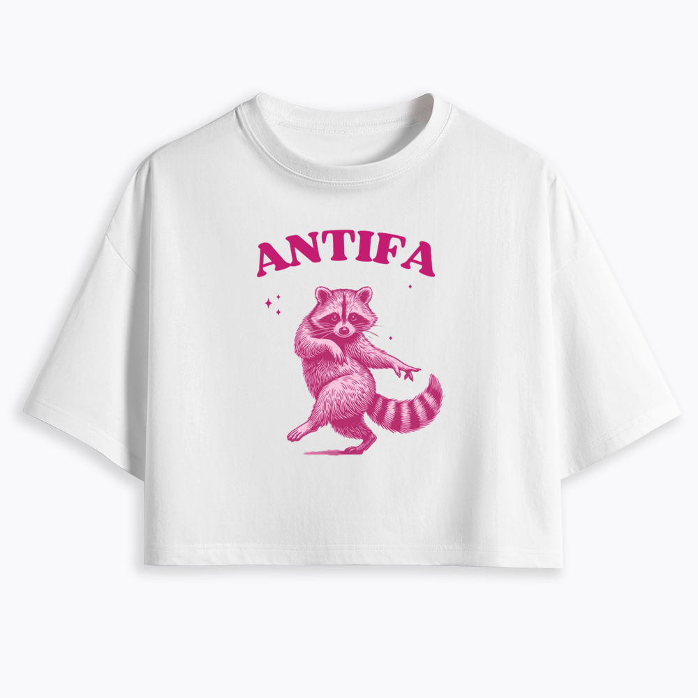 Raccoon Meme Cropped T-Shirt