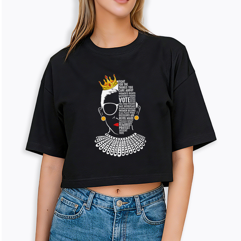 Queen Crown RBG Cropped T-Shirt
