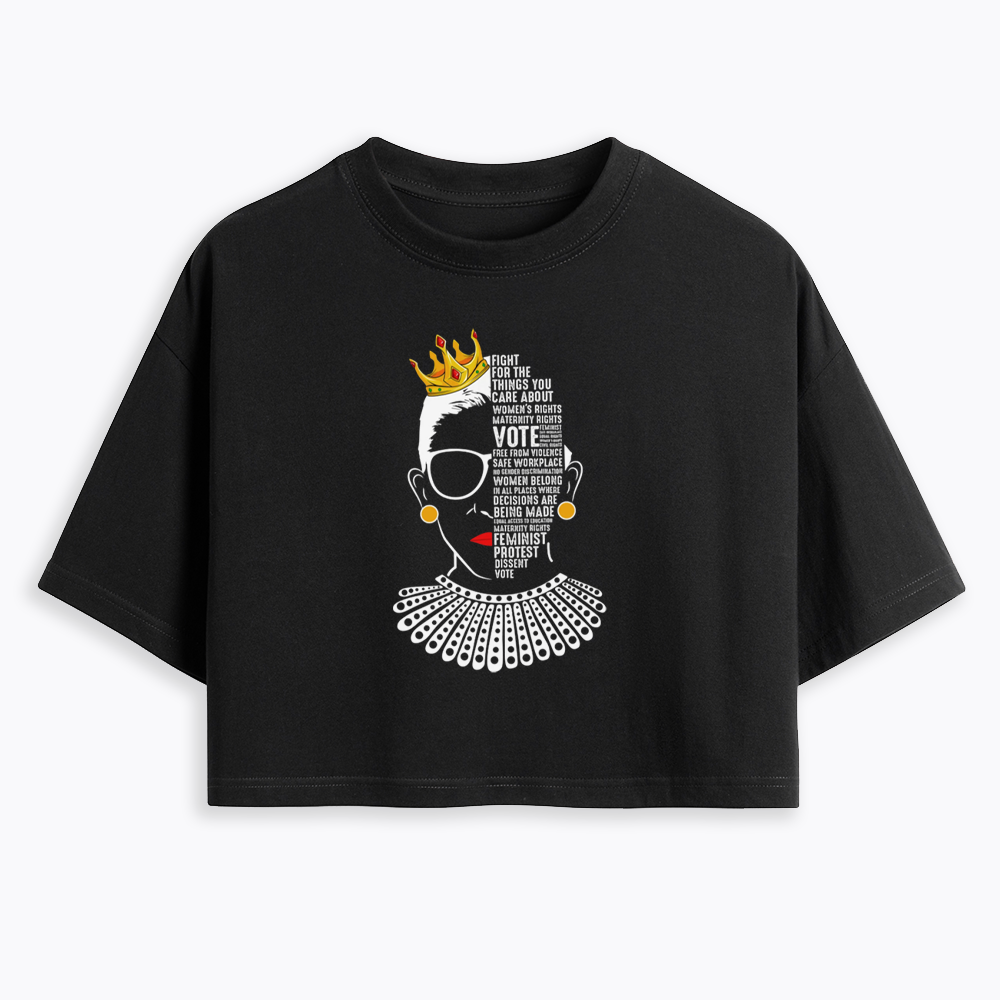 Queen Crown RBG Cropped T-Shirt
