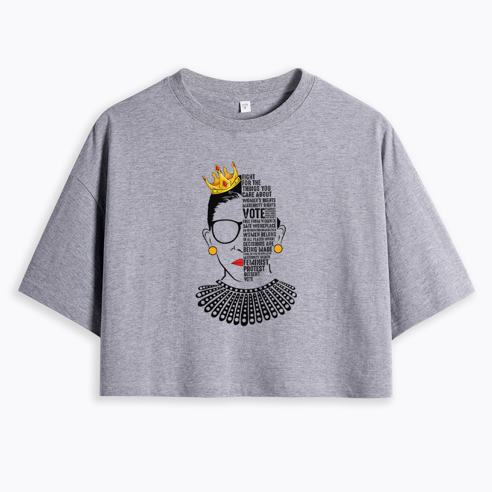 Queen Crown RBG Cropped T-Shirt