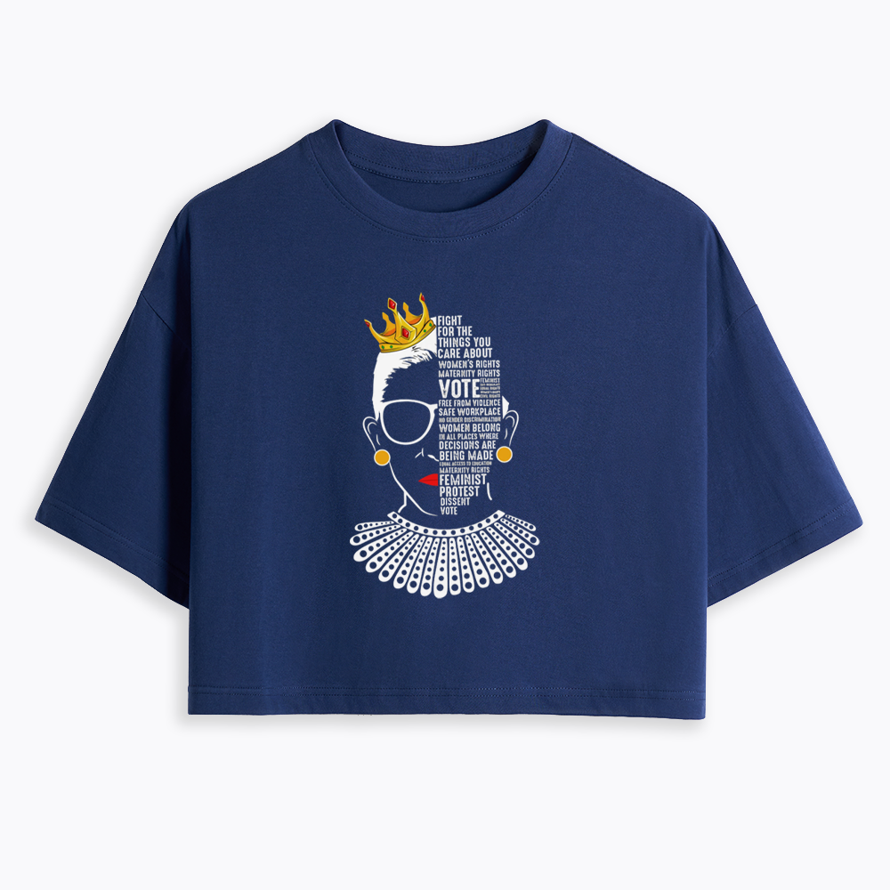 Queen Crown RBG Cropped T-Shirt
