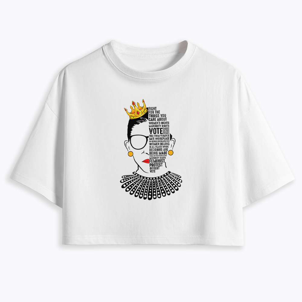 Queen Crown RBG Cropped T-Shirt