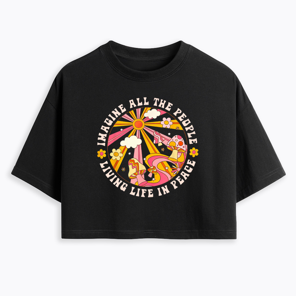 Imagine All The People Cropped T-Shirt