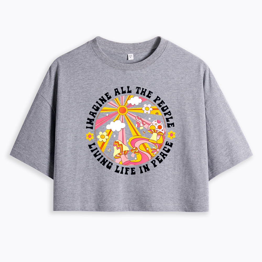 Imagine All The People Cropped T-Shirt