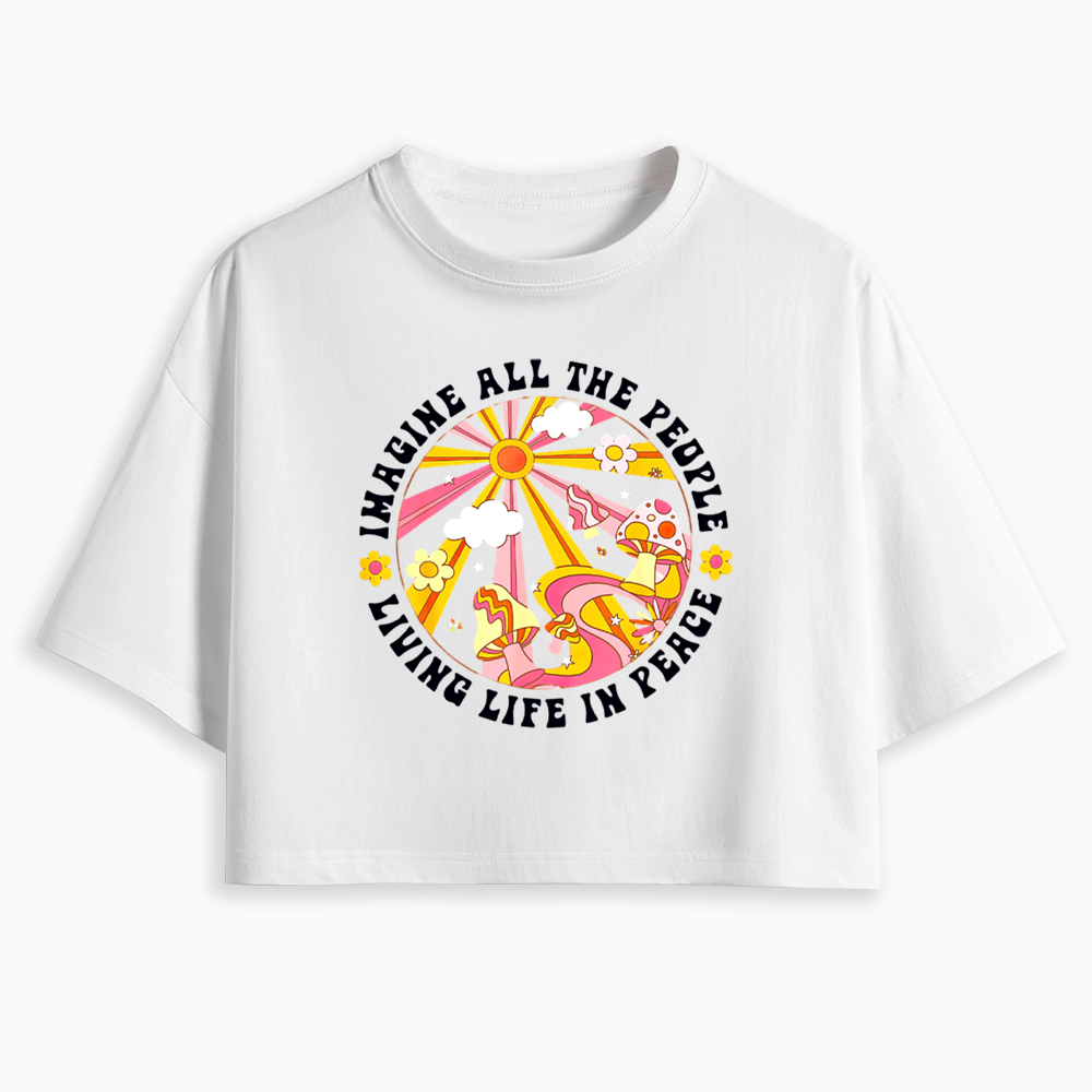 Imagine All The People Cropped T-Shirt