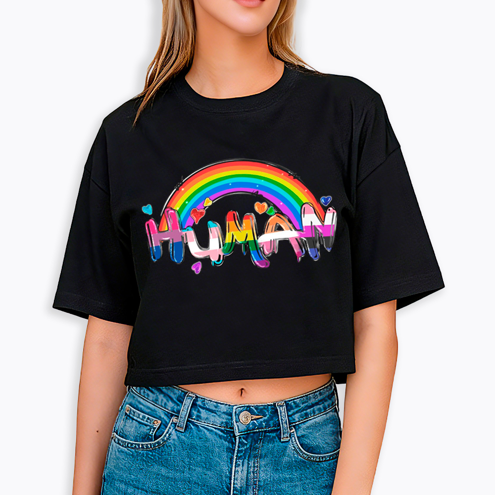 Human Rights LGBTQ Cropped T-Shirt