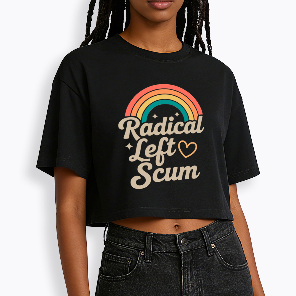 Retro Radical Left Scum Cropped T-Shirt