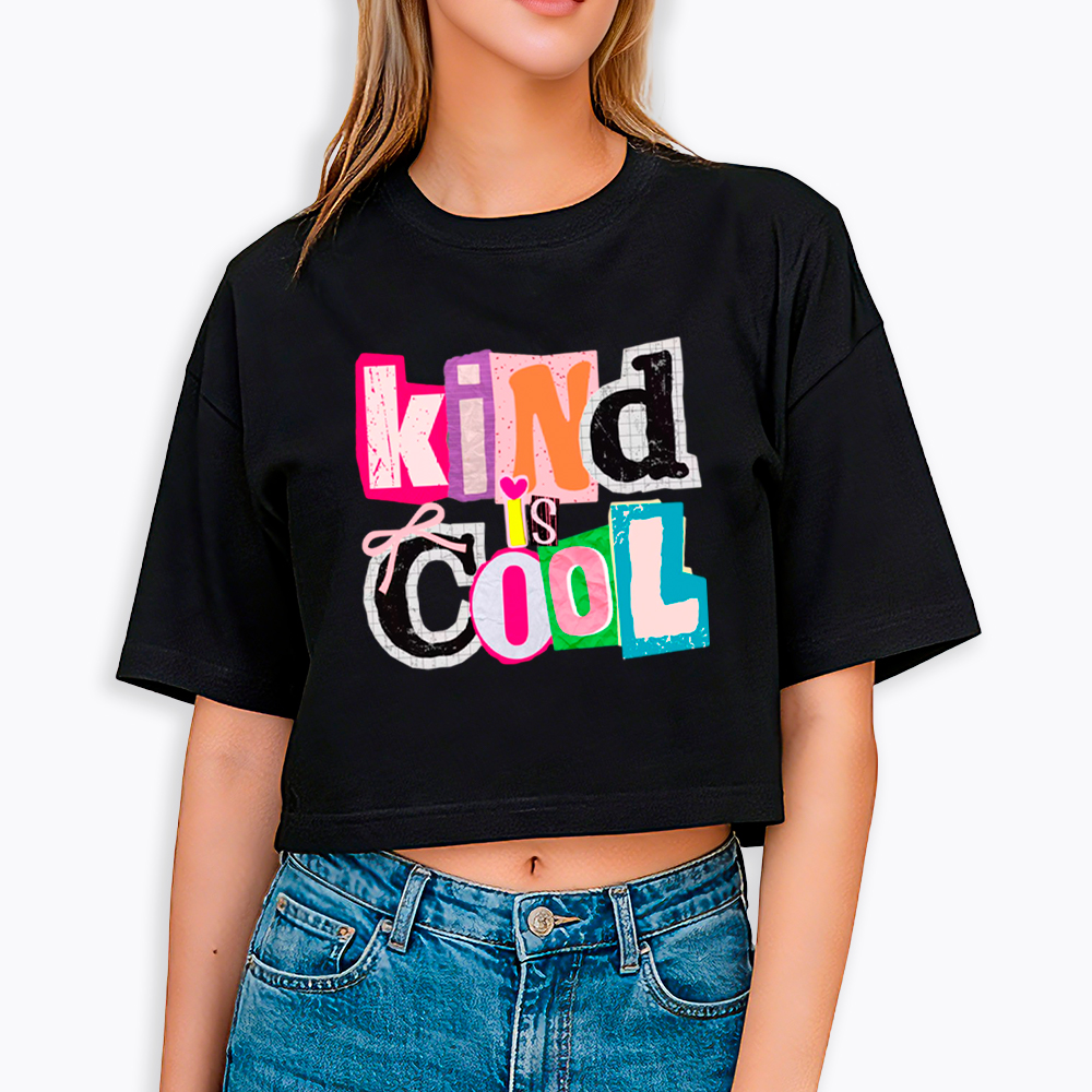 Be Kind Hand Drawn Motivational Cropped T-Shirt