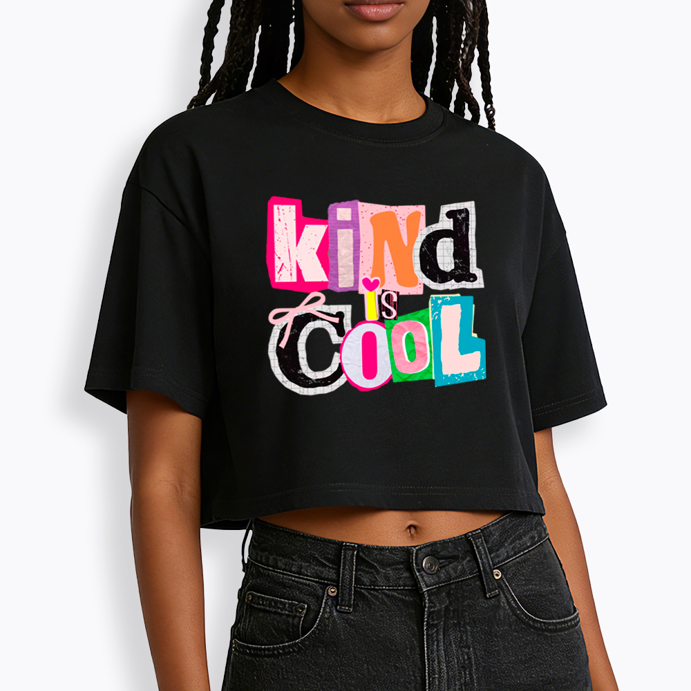 Be Kind Hand Drawn Motivational Cropped T-Shirt