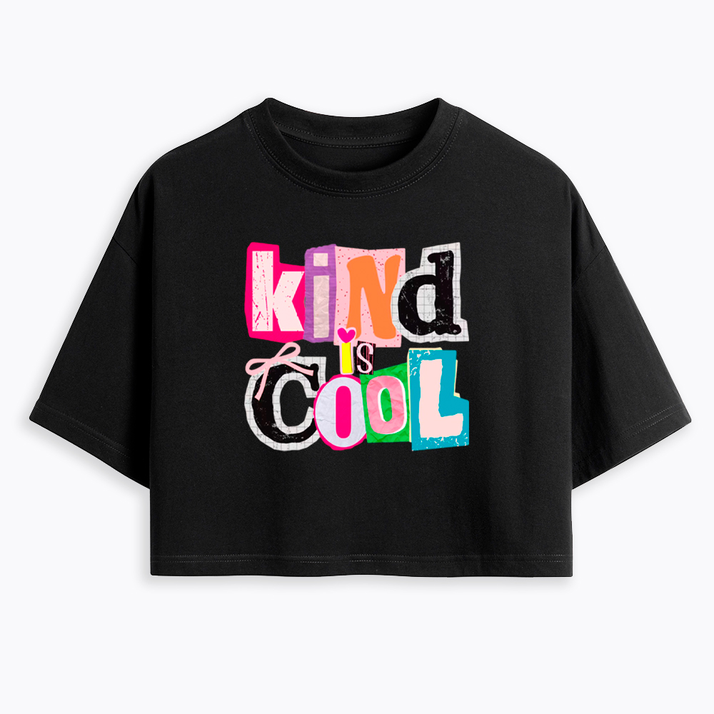 Be Kind Hand Drawn Motivational Cropped T-Shirt