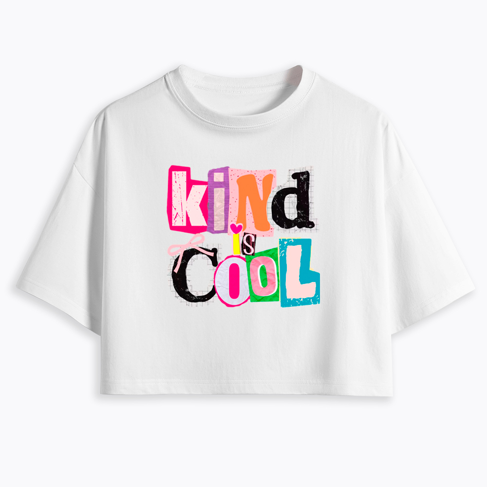 Be Kind Hand Drawn Motivational Cropped T-Shirt