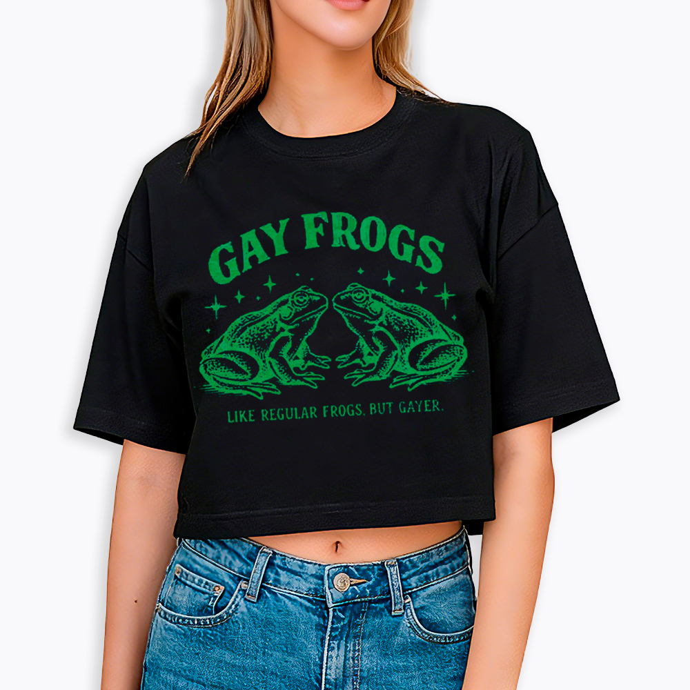 Vintage Gay Frog Cropped T-Shirt