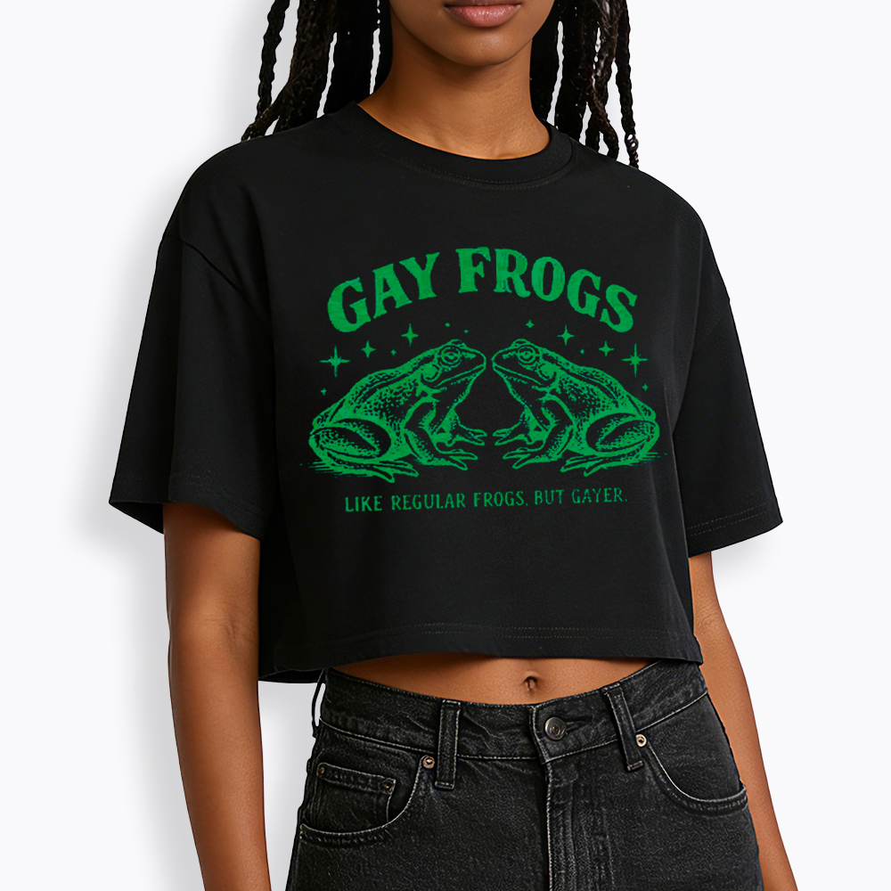 Vintage Gay Frog Cropped T-Shirt
