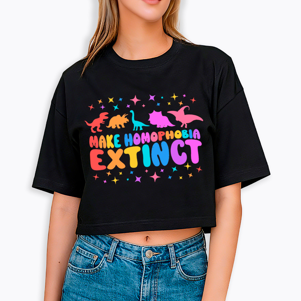 Make Homophobia Extinct Cropped T-Shirt