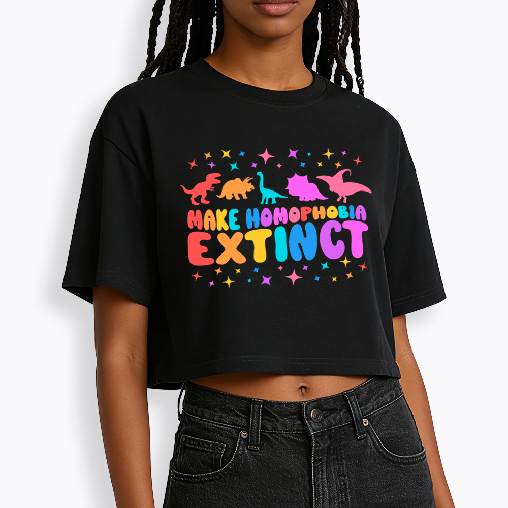 Make Homophobia Extinct Cropped T-Shirt