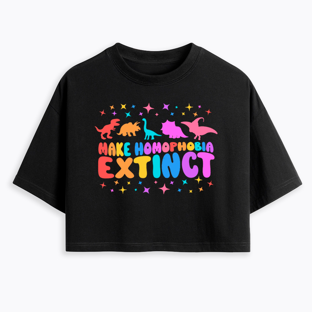 Make Homophobia Extinct Cropped T-Shirt