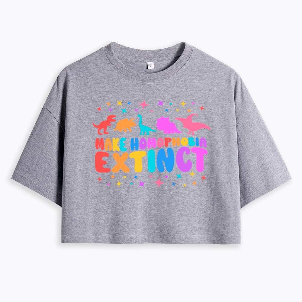 Make Homophobia Extinct Cropped T-Shirt