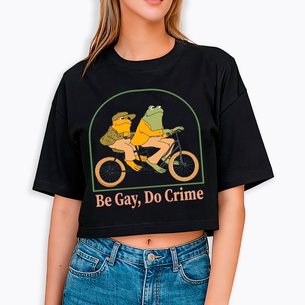 Be Gay Do Crime Funny Cropped T-Shirt