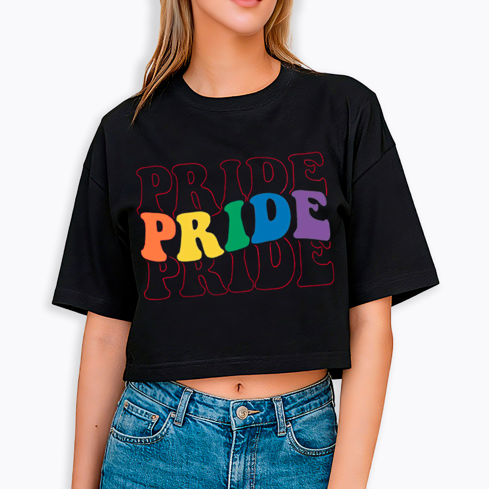 Groovy Pride Month Cropped T-Shirt