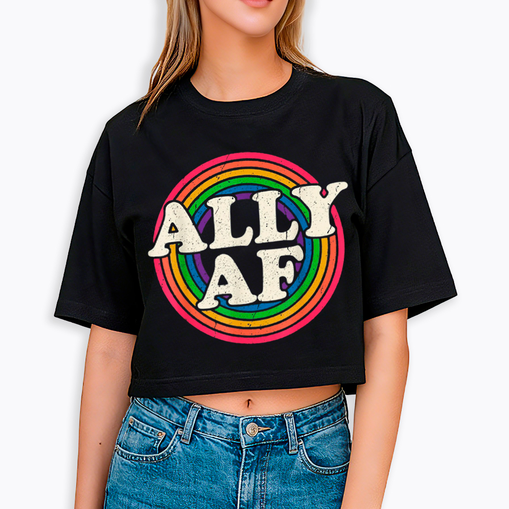 Ally AF LGBT Pride Cropped T-Shirt