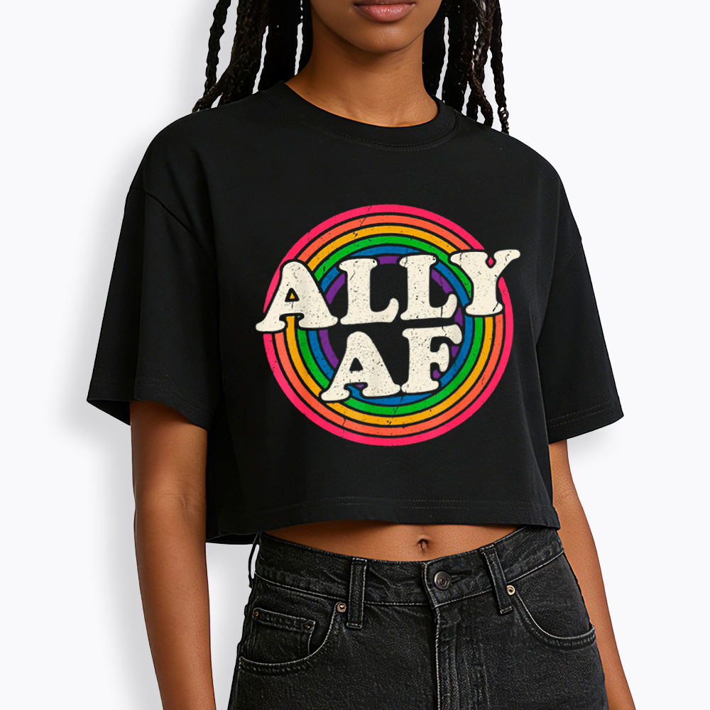 Ally AF LGBT Pride Cropped T-Shirt