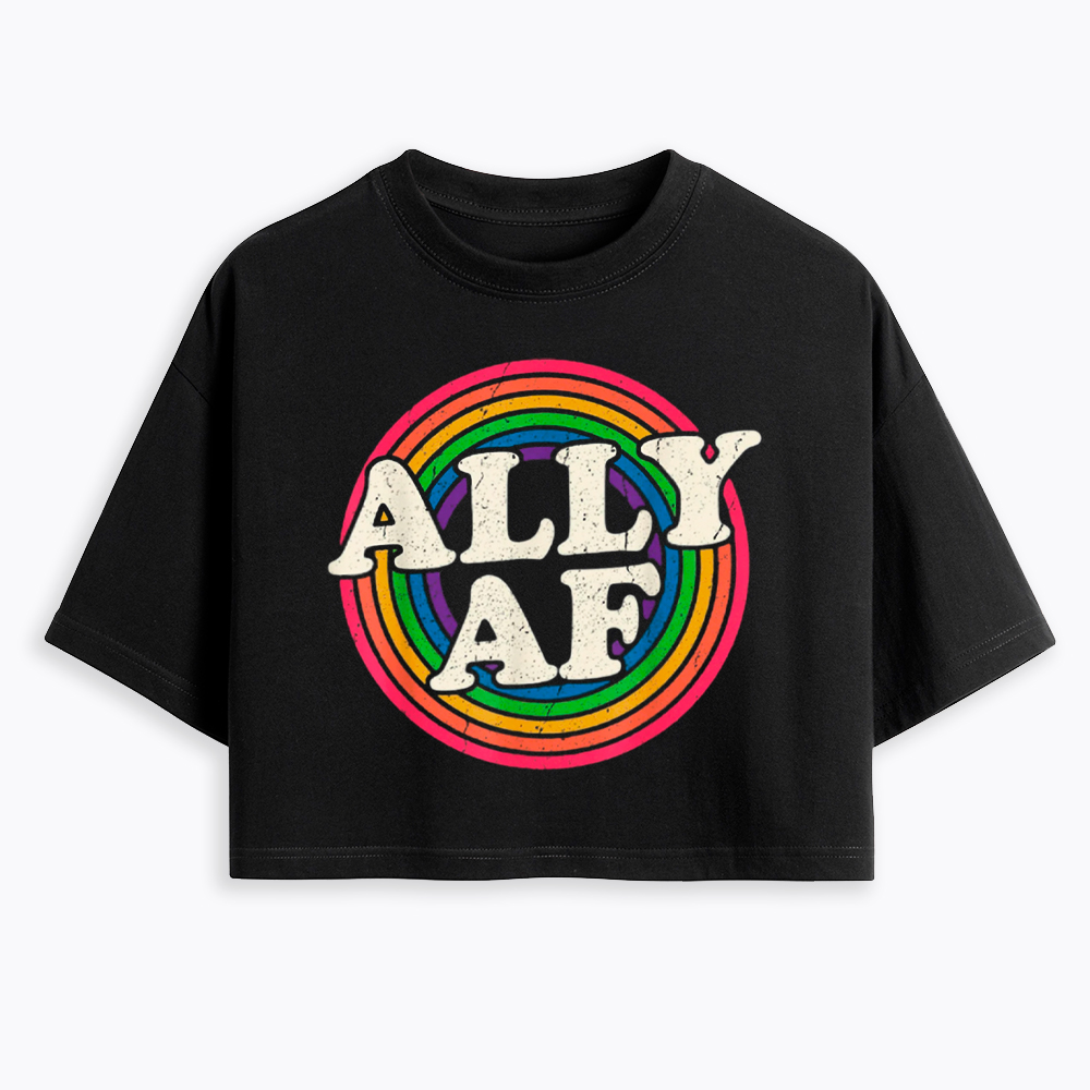 Ally AF LGBT Pride Cropped T-Shirt