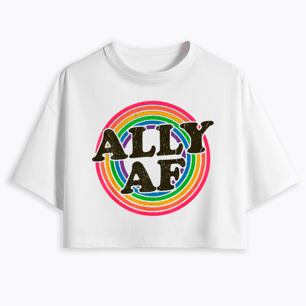 Ally AF LGBT Pride Cropped T-Shirt