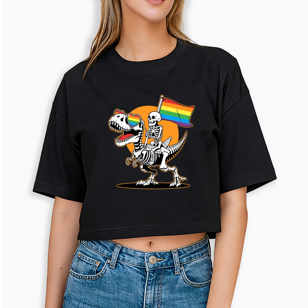 LGBT Skeleton Cropped T-Shirt