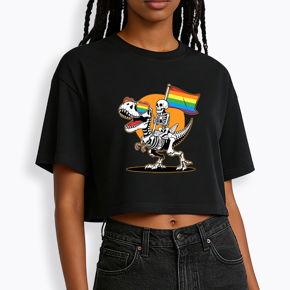 LGBT Skeleton Cropped T-Shirt