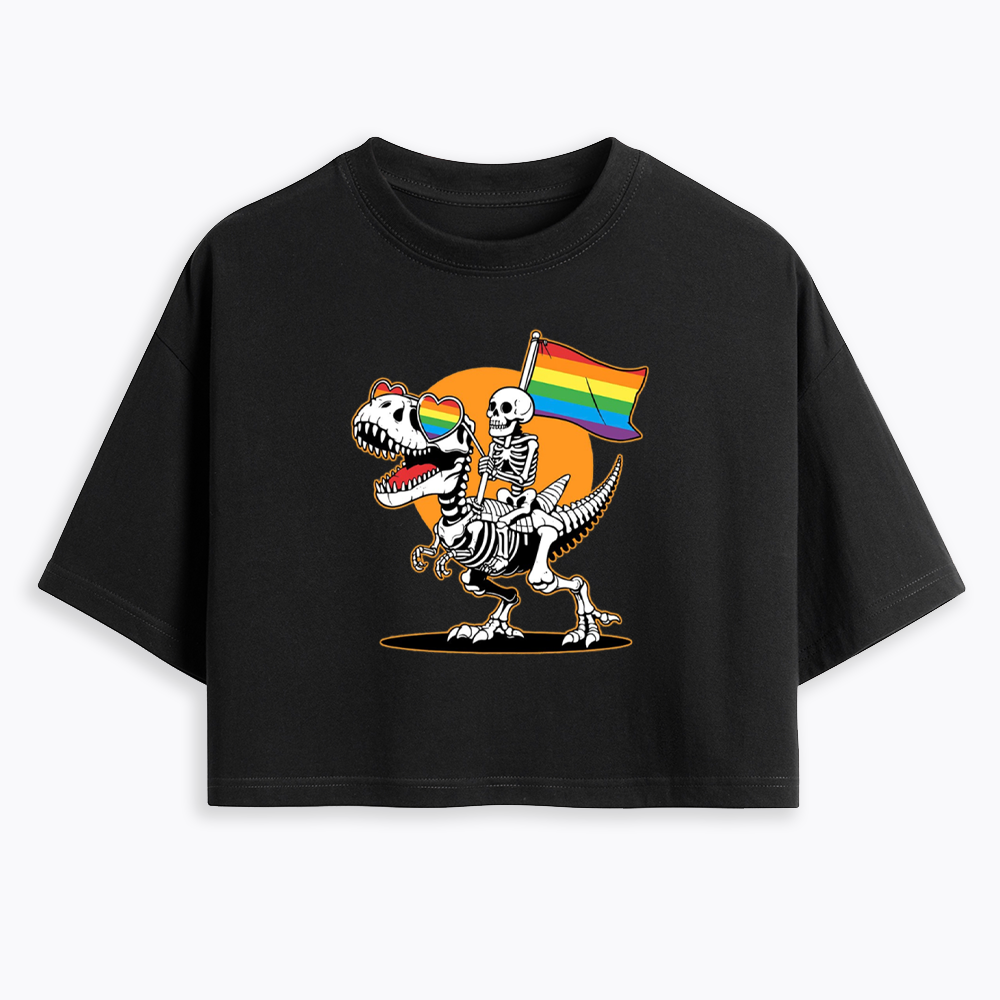 LGBT Skeleton Cropped T-Shirt