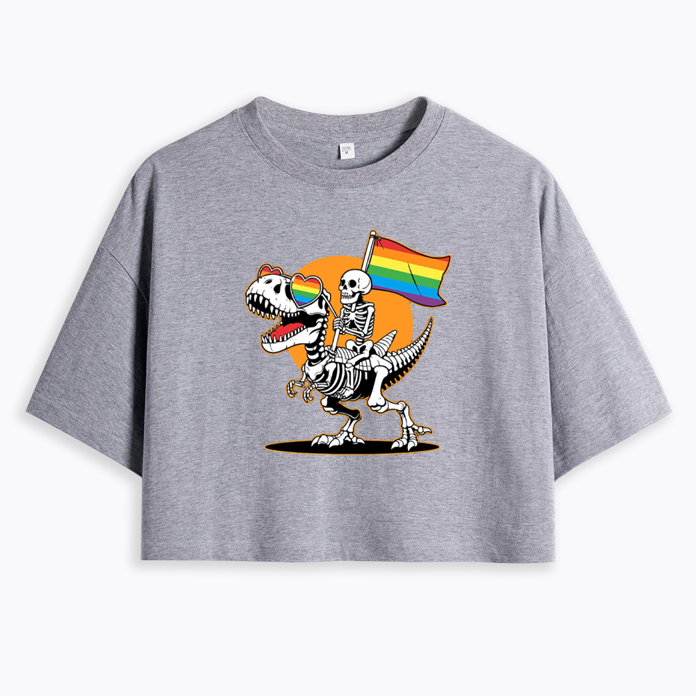 LGBT Skeleton Cropped T-Shirt