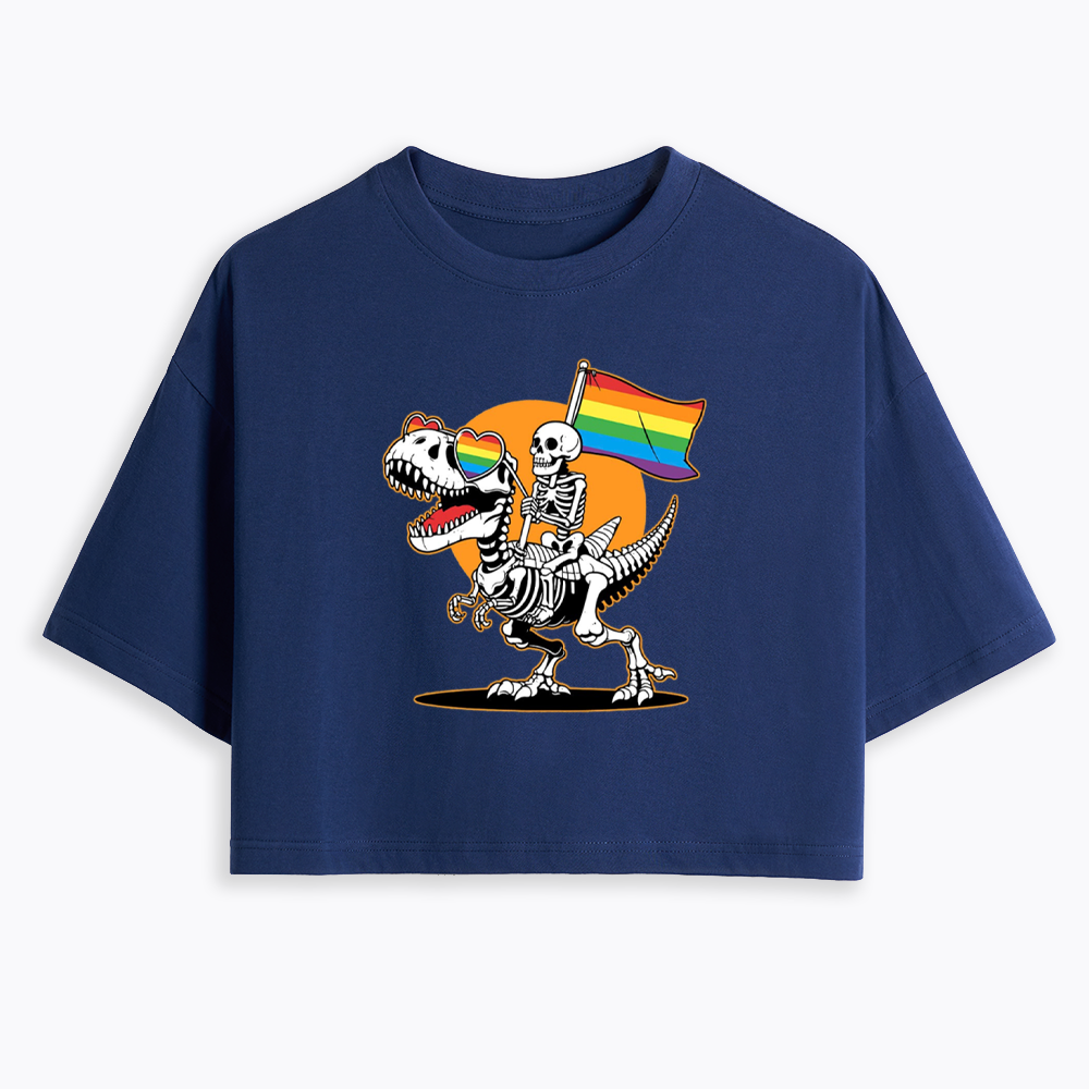 LGBT Skeleton Cropped T-Shirt
