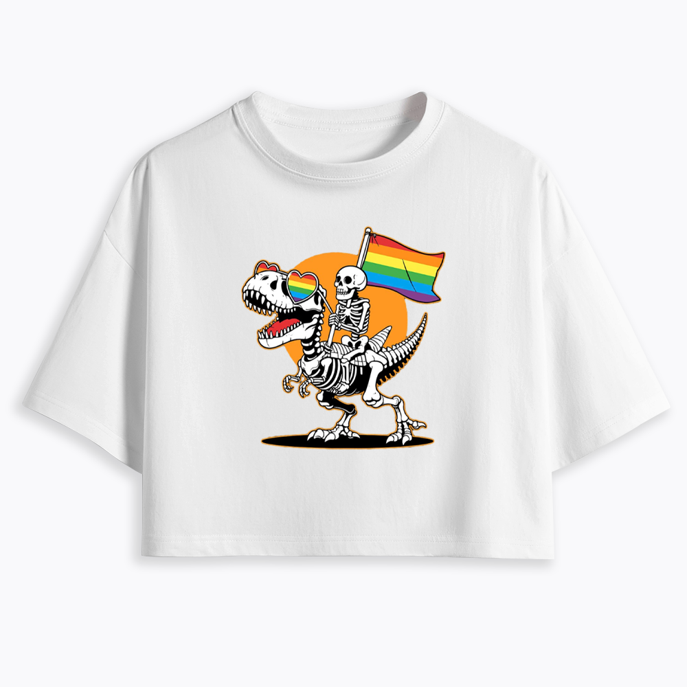 LGBT Skeleton Cropped T-Shirt