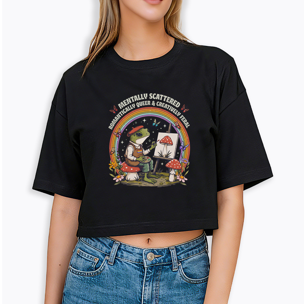 Frog Artist Cropped T-Shirt
