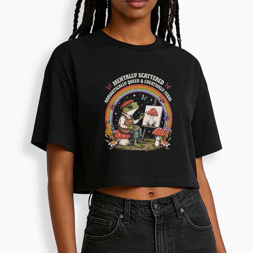 Frog Artist Cropped T-Shirt