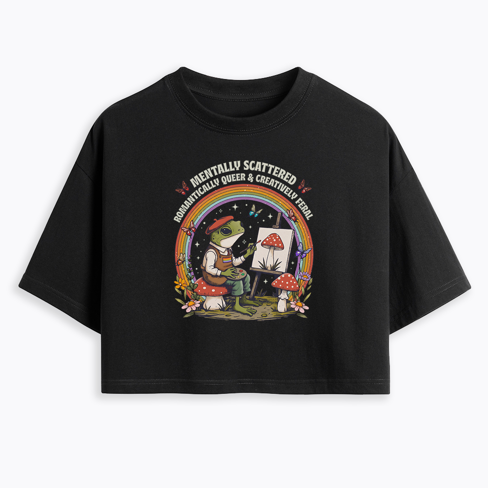 Frog Artist Cropped T-Shirt