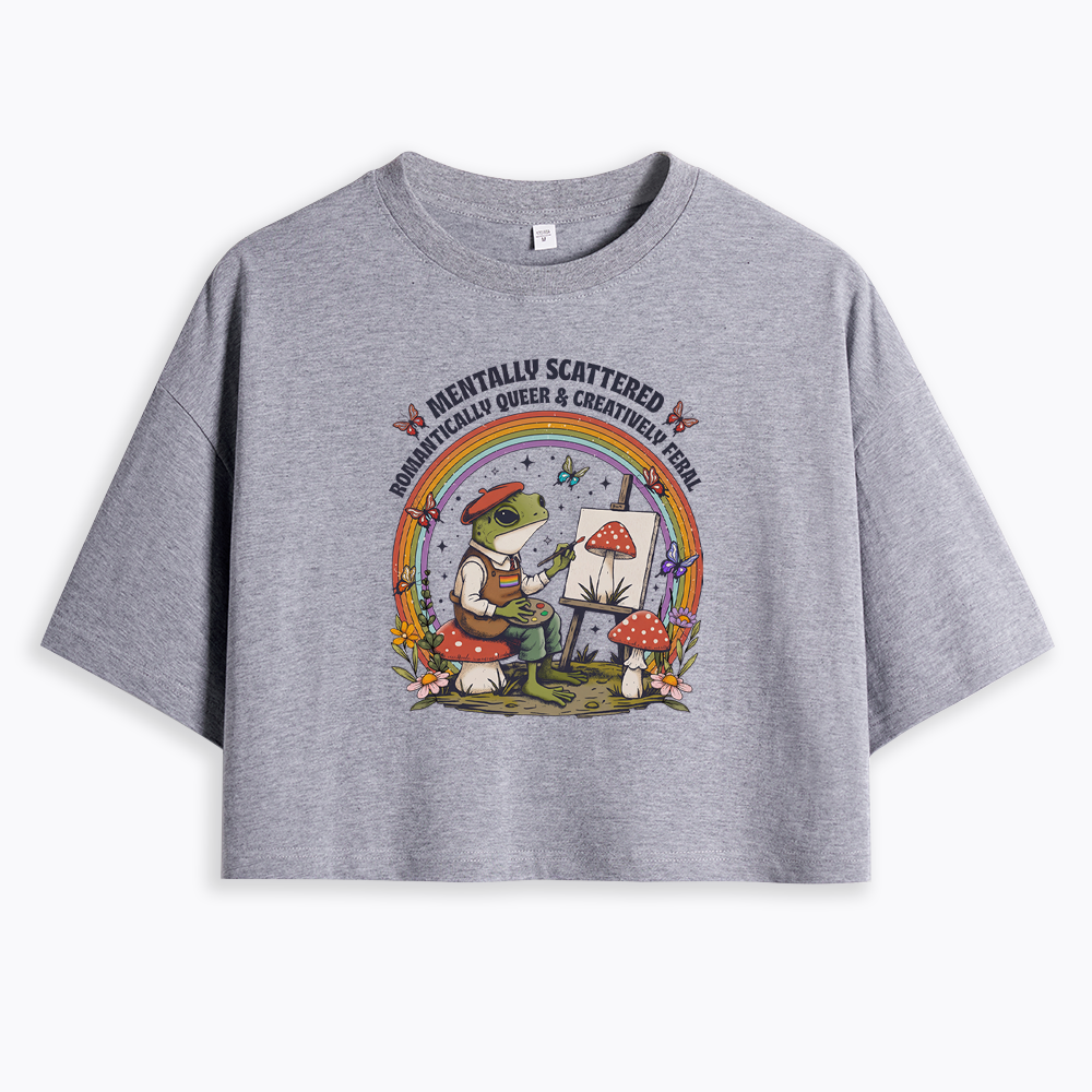 Frog Artist Cropped T-Shirt