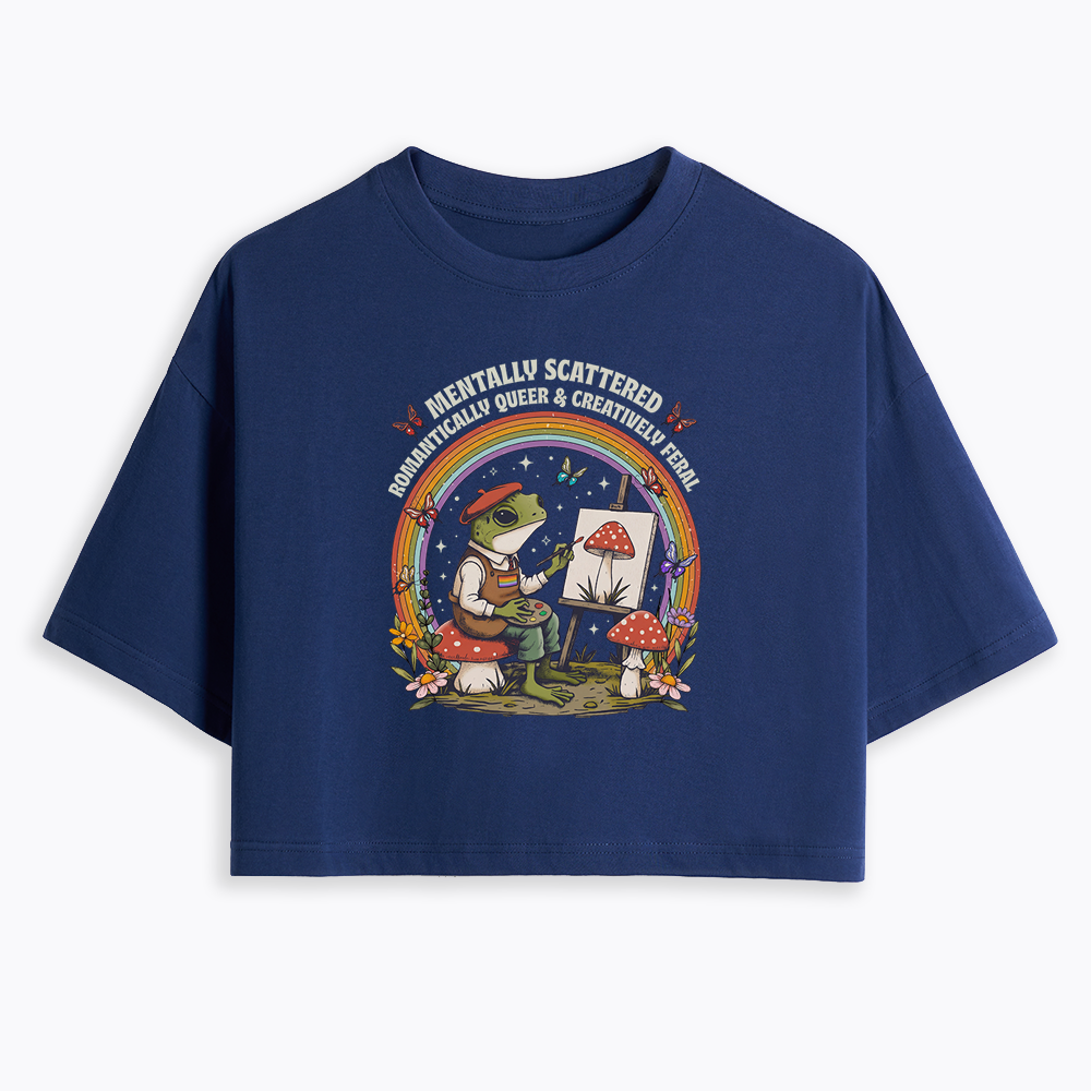 Frog Artist Cropped T-Shirt